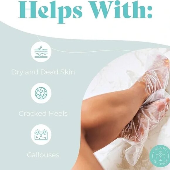 Thealto Peppermint Foot Peel Mask Set - 2 Pairs + Pumice Stone - Picture 5 of 11